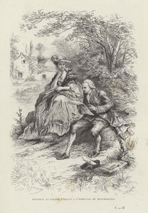 Rousseau y Madame DEpinay en LErmitage de Montmorency de French School