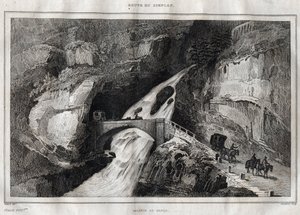 Ruta del Simplon - Grabado de “Italia pintoresca” por M. de Norvins, Ch. Nodier 1834-1836 de French School