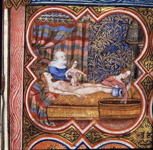 Real 16 G VII fol.219 El nacimiento de Julio César (101-44 a. C.) (vitela)