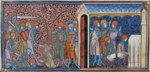 Real 16 G. VI, f.185v Asalto al Mansur de Córdoba, ilustración de las 