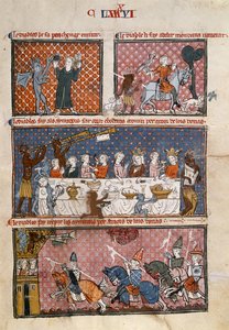 Royal 19 C. I fol.204 Diabolic tentations, from Le Breviario de Amores (vellum)