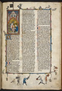 Royal Ms 14 e III f.140r Enrique II de Inglaterra con escriba, ilustración de 