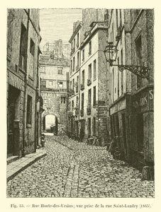 Rue Haute-des-Ursins; vista desde la rue Saint-Landry, 1865 de French School