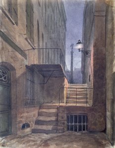 Rue de la Vieille Lanterne, donde Gerard de Nerval (1808-55) se ahorcó, 25 de enero de 1855 de French School