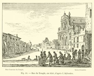 Rue du Temple, en 1650; según I. Sylvestre de French School