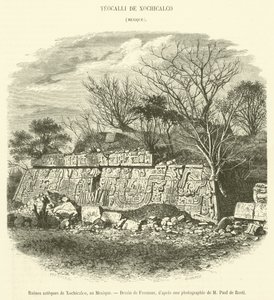 Ruinas aztecas de Xochicalco, en México de French School