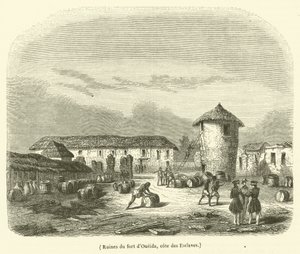 Ruinas del fuerte de Oueida, cote des Esclaves (grabado)