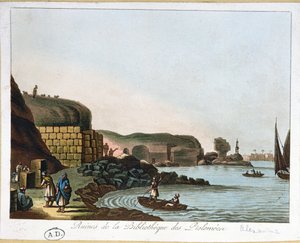 Ruinas de la Biblioteca de Ptolomeo en Alejandría, Egipto, 1811 de French School