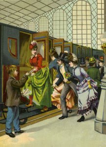 Apresurándose para subir al tren de French School