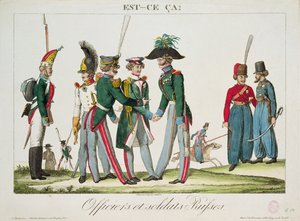 Oficiales y soldados rusos, 1815