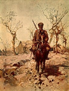 Soldado ruso durante la Primera Guerra Mundial de French School