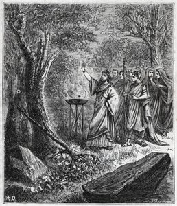 STRUFERTARI (fiesta en la antigua Roma para purificar los árboles malditos) - Grabado en "Ciencias al alcance de todos - física y química popular" por Alexis Clerc - Finales del siglo XIX. Colección privada de French School