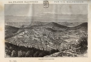 Saint-Etienne - grabado en “La France illustrée: geografía, historia, administración estadística” de V.-A. Malt-Brown. 1884 de French School