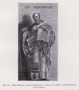 San Atanasio; según el Dominiquín, Pinturas de la Iglesia de Grotta-Ferrata, cerca de Roma de French School