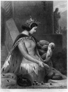 Santa Batilde Reina de Francia (fallecida en 680) esposa de Clodoveo II. En “Las Santas Mujeres” de French School