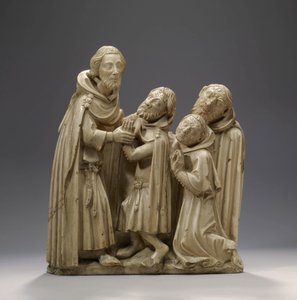 San Elzear de Sabran curando a tres leprosos