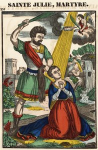 Santa Julia, martirio, imagen de Épinal siglo XIX.