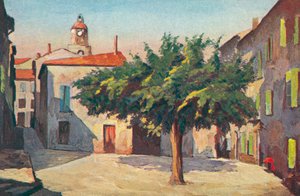 Saint Tropez: Rincón pintoresco (litografía en color)