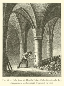 Sala baja del hospital Sainte-Catherine, demolida durante la apertura del boulevard Sébastopol en 1853