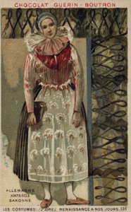 Traje de mujer sajona, Alemania, Siglo XIX de French School