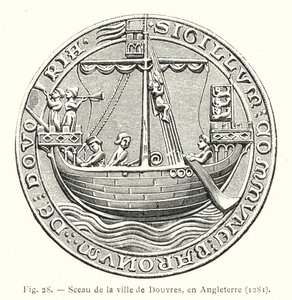 Sello de la ciudad de Dover, en Inglaterra de French School