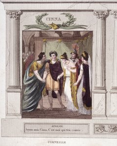 Escena y diálogo de Augusto a Cinna en "Cinna o la clemencia de Augusto", tragedia de Corneille