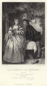Escena de Les Caprices de Marianne, una obra de Alfred de Musset de French School