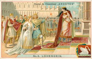 Escena de la ópera Lohengrin de Richard Wagner de French School