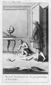 Escena de la infancia de Blaise Pascal (1623-62) principios del siglo XIX de French School