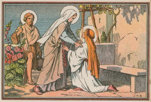 Escena de la vida de Jesús (grabado coloreado)