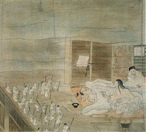 Escena de delirio, copia de un kakemono del siglo XII atribuido a Mitsunaga Fujiwara, de 