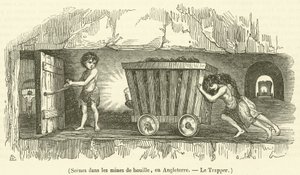 Escenas en las minas de carbón, en Inglaterra, El Trapper de French School