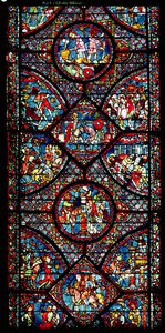 Escenas de la vida de Carlomagno (747-814) del deambulatorio, c.1215-25 de French School