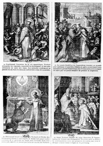 Escenas de la vida de San Norberto, fundador de la orden de canónigos regulares premonstratenses de French School