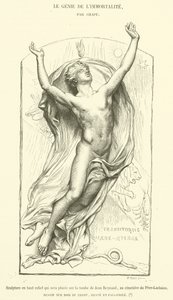 Escultura en alto relieve que será colocada en la tumba de Jean Reynaud, en el cementerio de Père-Lachaise de French School
