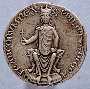 Sello del rey Felipe II llamado Felipe Augusto (1165-1223) Siglo XIII de French School