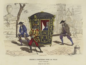 Silla de manos para uso en la ciudad, reinado de Luis XIV de Francia, siglo XVII de French School