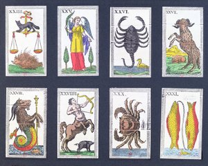 Selección de cartas de tarot astrológicas de French School