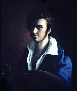 Autorretrato de una artista (óleo sobre tabla) de French School