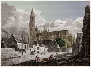 Catedral de Senlis. (grabado, hacia 1840) de French School