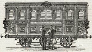 Servicio de Correos - vista exterior de la oficina ambulante - Grabado en "Tableau-de-Paris" de Edmond Texier 1852 de French School