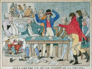 Siete contra uno, o El Comité de la Vacuna, c.1800 de French School