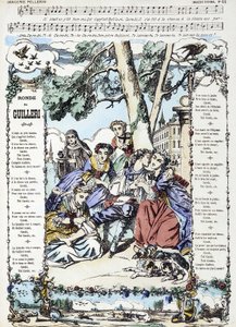 Partitura de la canción "Ronde de Guilleri" - imagen de Epinal