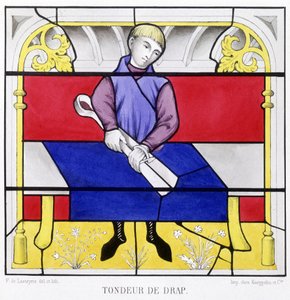 Fabricante de hojas. Facsímil de un vitral de la Edad Media en “Histoire de la peinture sur verre” de Ferdinand de Lasteyrie de French School