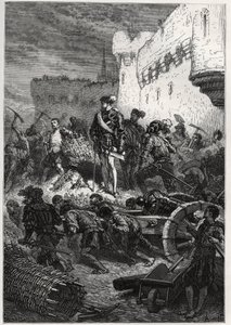 Sitio de Metz (1552) - Francois de Guise y las obras en las murallas de Metz - grabado de “The history of France told to my grandchildren” - por Francois Guizot - 1872-1876