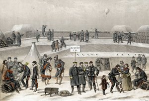 Sitio de París en 1870 durante la guerra de 1870-1871. Los soldados preparan la defensa de la ciudad: se puede ver a un soldado en el búnker.