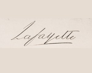 Firma de Marie-Joseph-Paul-Yves-Roch-Gilbert du Motier, Marqués de Lafayette de French School