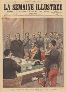 Firma de un Protocolo de Paz que pone fin a las hostilidades en la Guerra Hispanoamericana, Washington DC, 12 de agosto de 1898 de French School