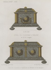 Cofre de filigrana de plata de French School