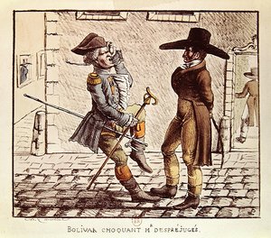 Simón Bolívar (1783-1830) sorprendiendo a M. Desprejuges